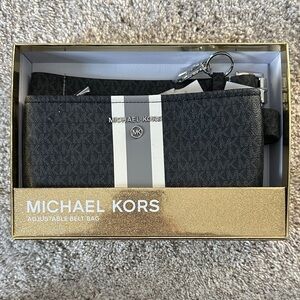 Michael Kors Black and White Belt Bag